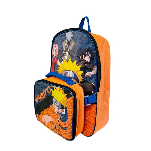 Naruto Shippuden Backpack Insulated Lunch Box School Lunch Bag Set of 2 NEW - Picture 3 of 5